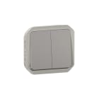 Legrand - Commande double interrupteur ou poussoir Plexo composable gris