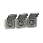 Legrand - Prise de courant 3x2P+T horizontale Plexo composable gris