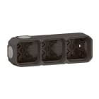 Legrand - Boîtier saillie à embouts 3 postes horizontaux et verticaux Plexo anthracite
