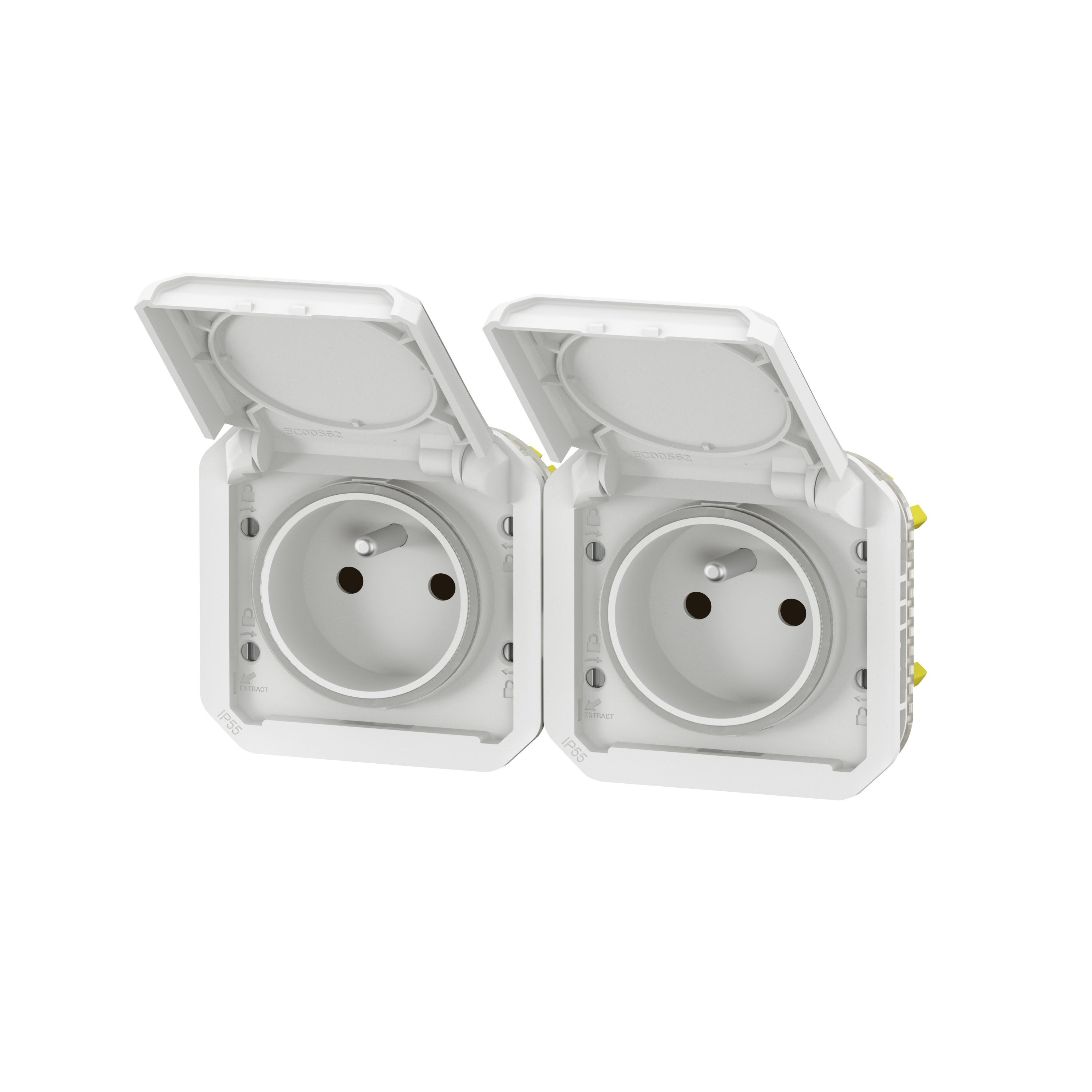 Schneider Electric - Ovalis - Double Prise de Courant - 2P+T - rénovation  pour boîte Simple Blanc - S261089