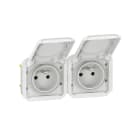 Legrand - Prise de courant 2x2P+T horizontale Plexo composable blanc