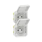Legrand - Prise de courant 2x2P+T verticale Plexo composable blanc