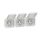 Legrand - Prise de courant 3x2P+T horizontale Plexo composable blanc