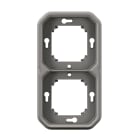 Legrand - Support plaque encastré 2 postes montage horizontal/vertical Plexo gris