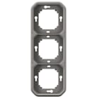 Legrand - Support plaque encastré 3 postes montage horizontal/vertical Plexo gris