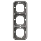 Legrand - Support plaque encastré 3 postes montage horizontal/vertical Plexo gris