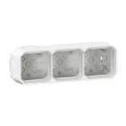 Legrand - Boîtier saillie à embouts 3 postes horizontaux et verticaux Plexo blanc