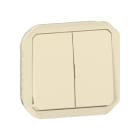 Legrand - Commande double interrupteur ou poussoir Plexo composable sable