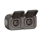 Legrand - Prise de courant 2x2P+T horizontale Plexo complet saillie anthracite