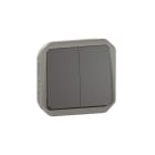 Legrand - Commande double interrupteur ou poussoir Plexo composable anthracite