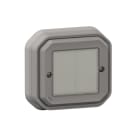 Legrand - Commande double Self-e pour éclairage et prise Plexo with Netatmo complet gris