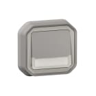 Legrand - Poussoir NO-NF lumineux porte-étiquette Plexo complet encastré gris