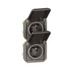 Legrand - Prise de courant 2x2P+T verticale Plexo composable anthracite