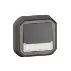 Legrand - Poussoir NO-NF lumineux porte-étiquette Plexo complet encastré anthracite