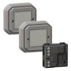 Legrand - Prêt à poser Plexo 2 commandes sans fils sans pile + 1 micromodule - gris