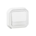 Legrand - Poussoir NO-NF lumineux porte-étiquette Plexo complet encastré blanc