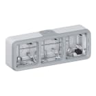 Legrand - Boîtier Plexo 3 postes horizontal - pour montage en saillie - gris