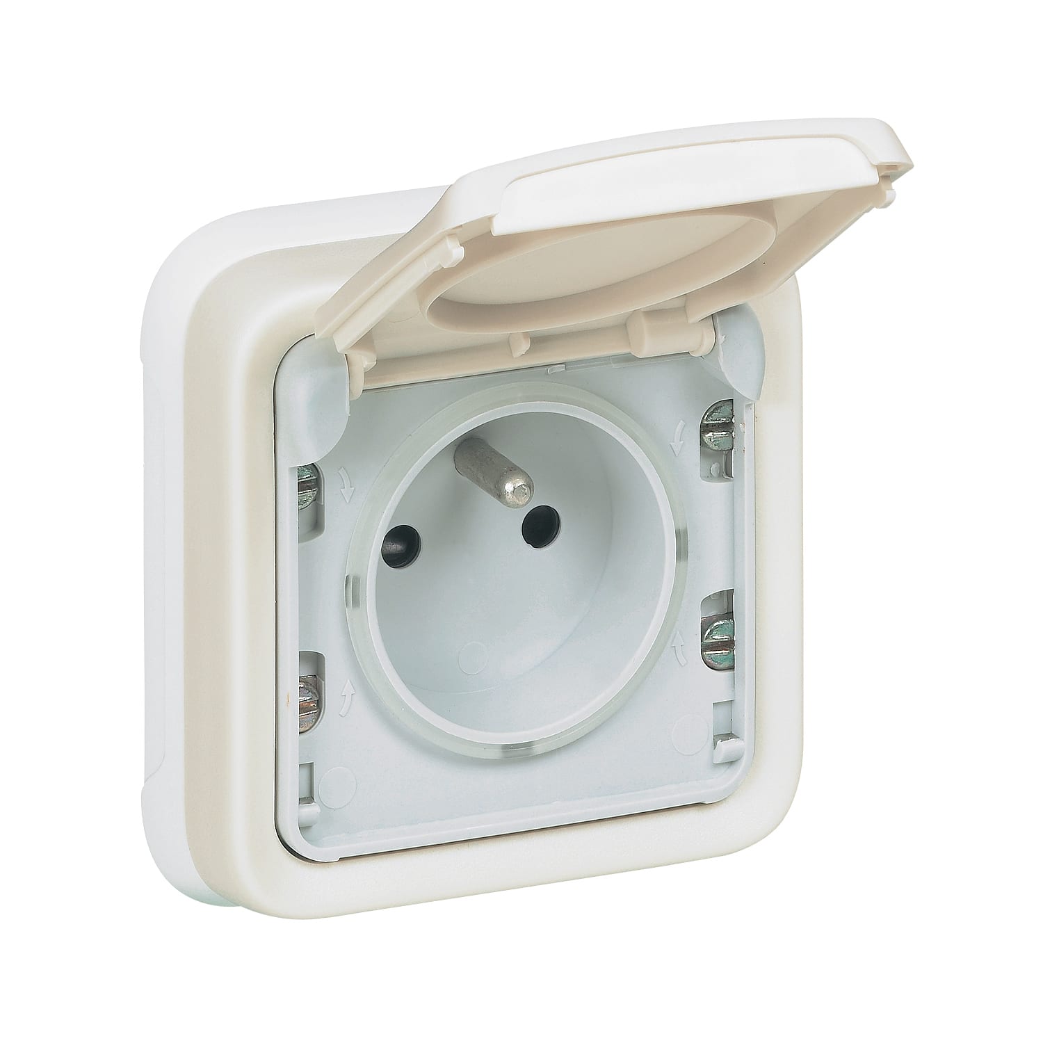 Legrand - Prise de courant etanche volet de protection IP55 Plexo complet encastre - blanc