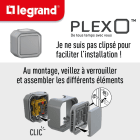 Legrand - Interrupteur ou va-et-vient Plexo complet saillie - gris brochable