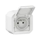 Legrand - Prise de courant avec volet Plexo complet saillie - blanc