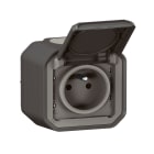 Legrand - Prise de courant avec volet Plexo complet saillie - anthracite
