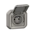 Legrand - Prise de courant avec volet Plexo complet encastré avec griffes - gris