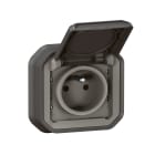 Legrand - Prise de courant avec volet Plexo complet encastré avec griffes - anthracite