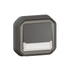Legrand - Poussoir NO-NF lumineux porte-étiquette Plexo complet encastré griffe anthracite
