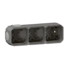 Legrand - Boîtier apparent 3 postes Plexo horizontal ou vertical - gris