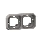 Legrand - Support plaque 2 postes Plexo montage encastré horizontal ou vertical - gris