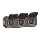 Legrand - PRISE 3x2P+T F/B étanche ANTHRACITE SAILLIE