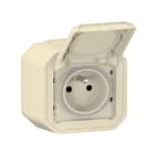 Legrand - Prise de courant avec volet Plexo complet saillie - sable
