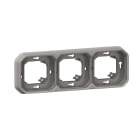 Legrand - Support plaque 3 postes Plexo montage encastré horizontal ou vertical - gris