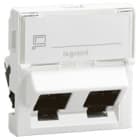 Legrand - Double prise RJ45 catégorie 6 FTP inclines à 45° Mosaic 2 modules - blanc