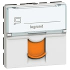 Legrand - Prise RJ45 catégorie 6A STP à blindage métal - volet orange Mosaic 2 mod - blanc