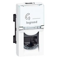 Legrand Mosaic 076566 Presa RJ45 Cat.6 STP Bianca – 2 Moduli, Connessione Rapida Senza Attrezzi, Schermata