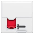 Legrand - Prise RJ45 Mosaic - cat.6A - STP à clé - 2 modules - blanc avec volet rouge