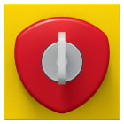 Legrand - Poussoir coup de poing d'arrêt d'urgence Mosaic - à clé - 2 modules -rouge/jaune