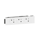 Legrand - Prise 3x2P+T Surface Mosaic Soluclip goulotte clippage direct 6 modules - blanc
