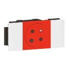 Legrand - Prise 2P+T Surface détromp Soluclip goulotte Mosaic à clippage direct 2mod rouge