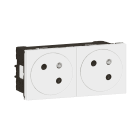 Legrand - Prise 2x2P+T Surface Mosaic Link à raccordement latéral 4 modules - blanc