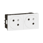 Legrand - Prise 2x2P+T Surface Mosaic Link à raccordement latéral 4 modules - blanc