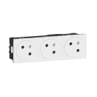 Legrand - Triple prise de courant 2P+T Surface Mosaic Link racc latéral 6 mod - blanc