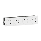 Legrand - Prise 4x2P+T Surface Mosaic Link à raccordement latéral 8 modules - blanc