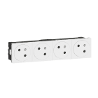 Legrand - Prise 4x2P+T Surface Mosaic Link à raccordement latéral 8 modules - blanc