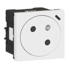 Legrand - Prise 2P+T Surface à voyant Mosaic Link racc latéral 2 mod - blanc antimicrobien