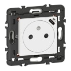Legrand - Prise 2P+T Surface avec prise USB Type-C Mosaic 2 modules avec support -blanc