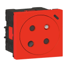 Legrand - Prise 2P+T Surface à voyant à détrompage Mosaic Link racc latéral 2 mod -rouge