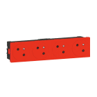 Legrand - Prise 4x2P+T Surface Mosaic Link à raccordement latéral 8 modules - rouge