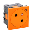 Legrand - Prise de courant Surface 2P+T Mosaic Link Orange à voyant antimicrobien